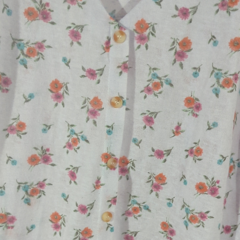 Pastels Floral V-Neck Blouse with Tie-Front - Picture 3 of 6